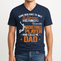 My Favorite Basketball Player Calls Me Dad Gift For Father V-Neck T-Shirt