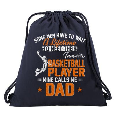 My Favorite Basketball Player Calls Me Dad Gift For Father Drawstring Bag