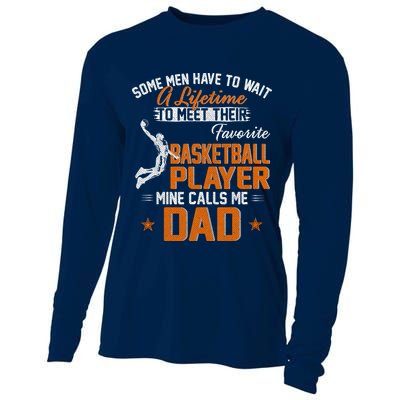 My Favorite Basketball Player Calls Me Dad Gift For Father Cooling Performance Long Sleeve Crew