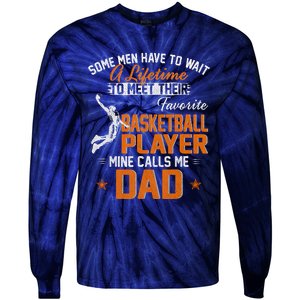 My Favorite Basketball Player Calls Me Dad Gift For Father Tie-Dye Long Sleeve Shirt