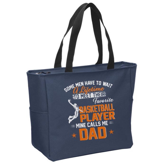 My Favorite Basketball Player Calls Me Dad Gift For Father Zip Tote Bag
