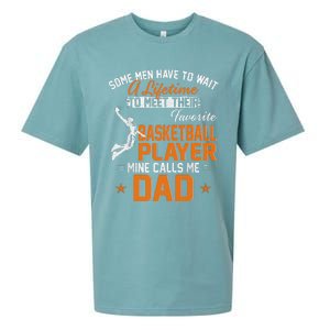 My Favorite Basketball Player Calls Me Dad Gift For Father Sueded Cloud Jersey T-Shirt