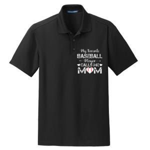 My Favorite Baseball Player Calls Me Mom Mothers Day Dry Zone Grid Polo