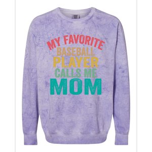 My Favorite Baseball Player Calls Me Mom Mothers Day Cute Gift Colorblast Crewneck Sweatshirt