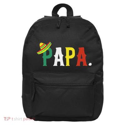 Mexican Fiesta Birthday Party Theme Papa Matching Family Dad 16 in Basic Backpack