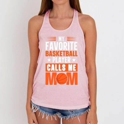 My Favorite Basketball Player Calls Me Mom Mothers Day Cool Gift Women's Knotted Racerback Tank