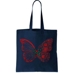 Morocco Flag Butterfly Moroccan Roots Moroccan Flag Morocco Tote Bag