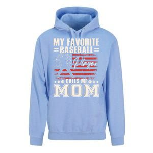 My Favorite Baseball Player Calls Me Mom American Flag Gift Unisex Surf Hoodie