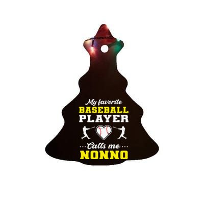 My Favorite Baseball Player Calls Me Nonno Mother's Day Ceramic Tree Ornament