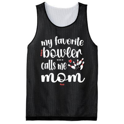 My Favorite Bowler Calls Me Bowling Mom Bowler Mama Gift Mesh Reversible Basketball Jersey Tank