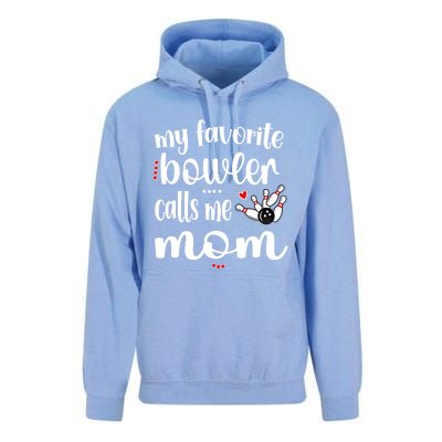 My Favorite Bowler Calls Me Bowling Mom Bowler Mama Gift Unisex Surf Hoodie