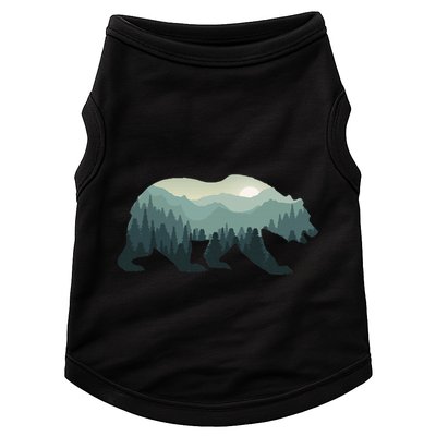 Misty Forest Bear Silhouette Wildlife Nature Lover Doggie Tank