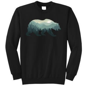 Misty Forest Bear Silhouette Wildlife Nature Lover Sweatshirt