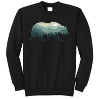 Misty Forest Bear Silhouette Wildlife Nature Lover Sweatshirt