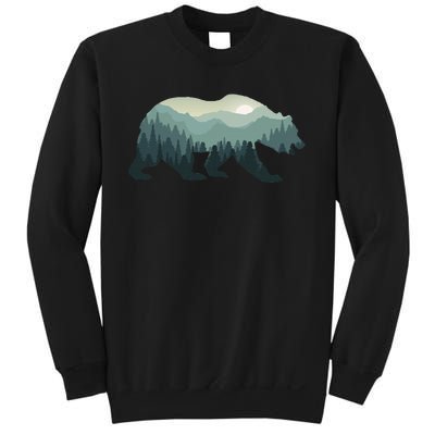 Misty Forest Bear Silhouette Wildlife Nature Lover Sweatshirt