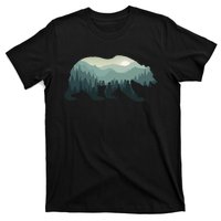 Misty Forest Bear Silhouette Wildlife Nature Lover T-Shirt