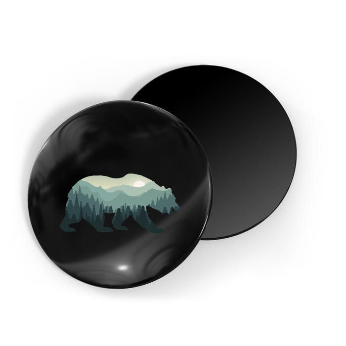 Misty Forest Bear Silhouette Wildlife Nature Lover Magnet