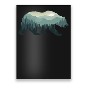 Misty Forest Bear Silhouette Wildlife Nature Lover Poster