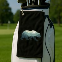 Misty Forest Bear Silhouette Wildlife Nature Lover Golf Towel