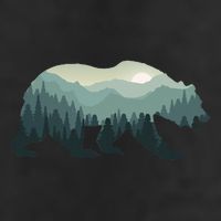 Misty Forest Bear Silhouette Wildlife Nature Lover Golf Towel
