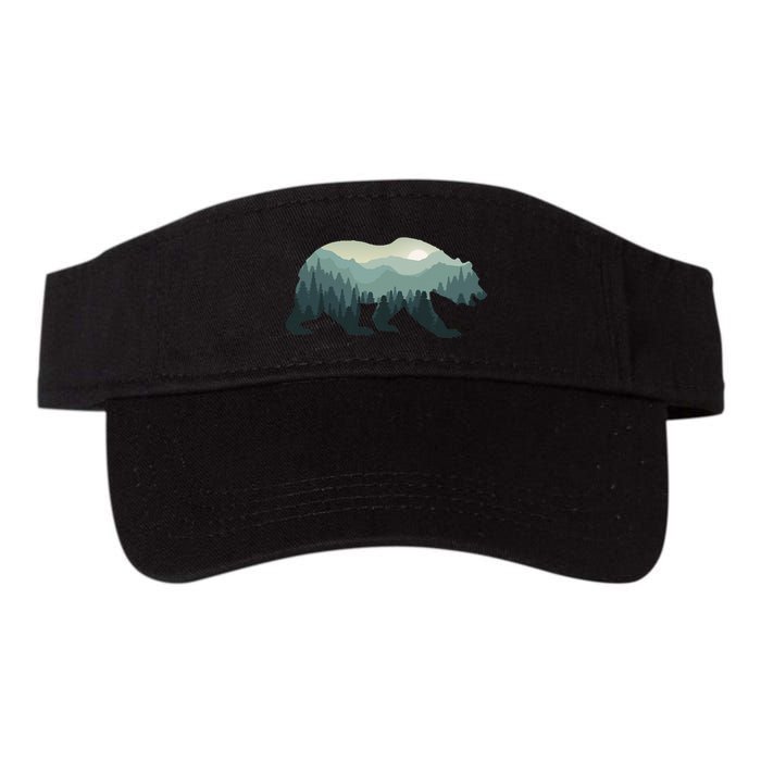 Misty Forest Bear Silhouette Wildlife Nature Lover Visor