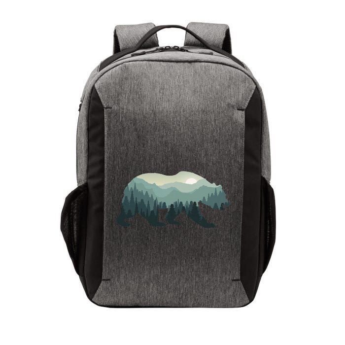 Misty Forest Bear Silhouette Wildlife Nature Lover Vector Backpack