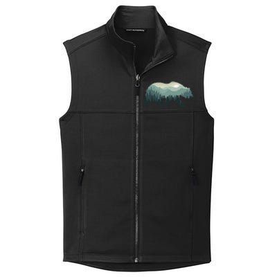 Misty Forest Bear Silhouette Wildlife Nature Lover Collective Smooth Fleece Vest