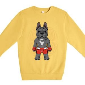 Mma French Bulldog Fighter Mixed Martial Arts Meaningful Gift Premium Crewneck Sweatshirt