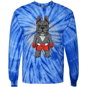 Mma French Bulldog Fighter Mixed Martial Arts Meaningful Gift Tie-Dye Long Sleeve Shirt