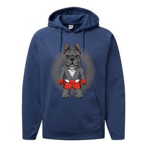 Mma French Bulldog Fighter Mixed Martial Arts Meaningful Gift Performance Fleece Hoodie