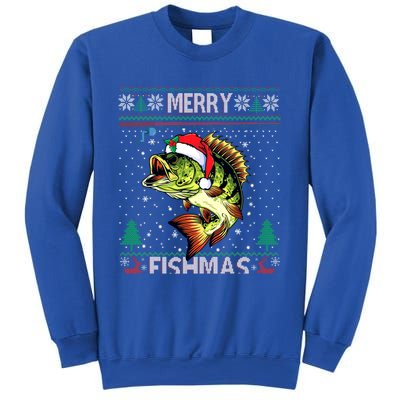 Merry Fishmas Bass Fish Fishing Christmas Ugly Sweater Xmas Gift Sweatshirt