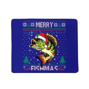 Merry Fishmas Bass Fish Fishing Christmas Ugly Sweater Xmas Gift Mousepad