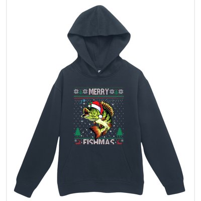 Merry Fishmas Bass Fish Fishing Christmas Ugly Sweater Xmas Gift Urban Pullover Hoodie