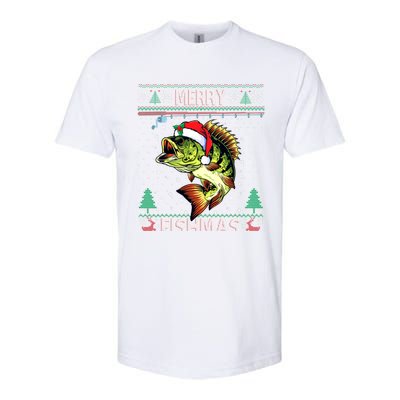 Merry Fishmas Bass Fish Fishing Christmas Ugly Sweater Xmas Gift Softstyle CVC T-Shirt