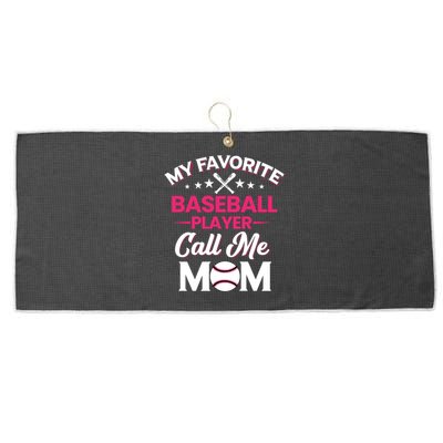 My Favorite Baseball Player Calls Me Mom Baseball Season Gift Large Microfiber Waffle Golf Towel