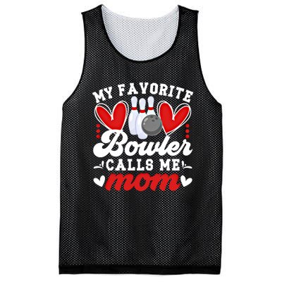 My Favorite Bowler Calls Me Mom Of A Bowler Mama Bowling Mom Gift Mesh Reversible Basketball Jersey Tank