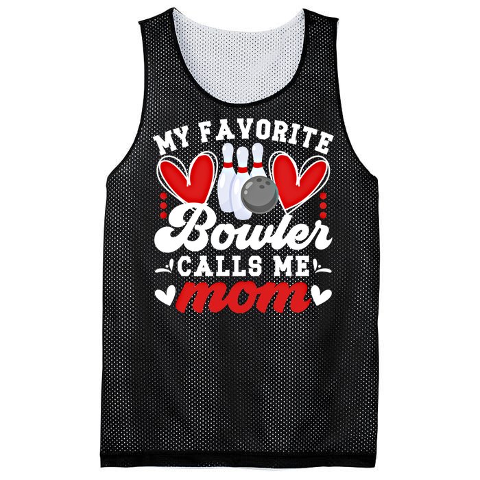 My Favorite Bowler Calls Me Mom Of A Bowler Mama Bowling Mom Gift Mesh Reversible Basketball Jersey Tank