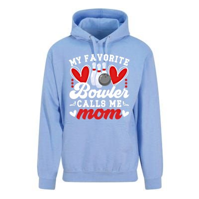 My Favorite Bowler Calls Me Mom Of A Bowler Mama Bowling Mom Gift Unisex Surf Hoodie