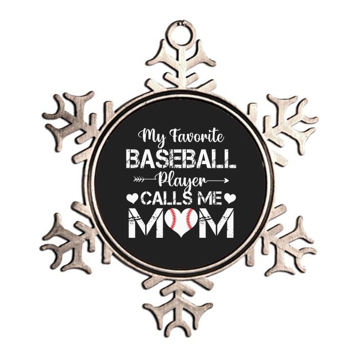 My Favorite Baseball Player Calls Me Mom Mothers Day Metallic Star Ornament