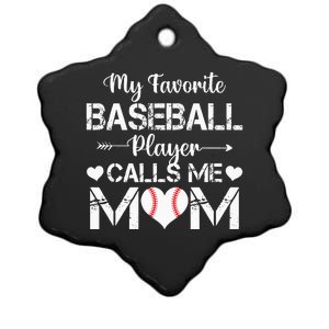 My Favorite Baseball Player Calls Me Mom Mothers Day Ceramic Star Ornament