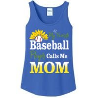 My Favorite Baseball Player Calls Me Mom Baseball Sunflower Gift Ladies Essential Tank