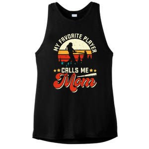 My Favorite Baseball Player Calls Me Mom Mothers Day Ladies PosiCharge Tri-Blend Wicking Tank