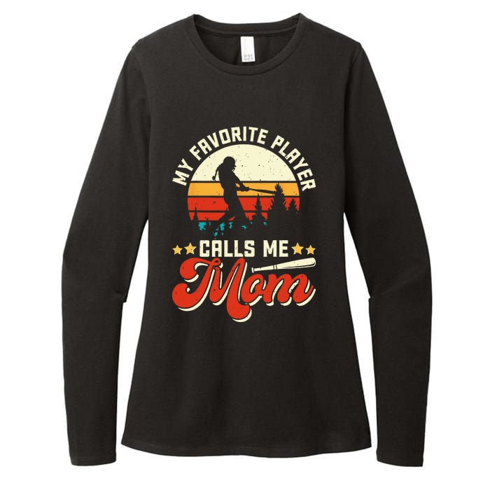 My Favorite Baseball Player Calls Me Mom Mothers Day Womens CVC Long Sleeve Shirt