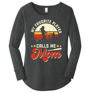 My Favorite Baseball Player Calls Me Mom Mothers Day Women's Perfect Tri Tunic Long Sleeve Shirt