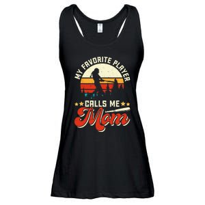 My Favorite Baseball Player Calls Me Mom Mothers Day Ladies Essential Flowy Tank