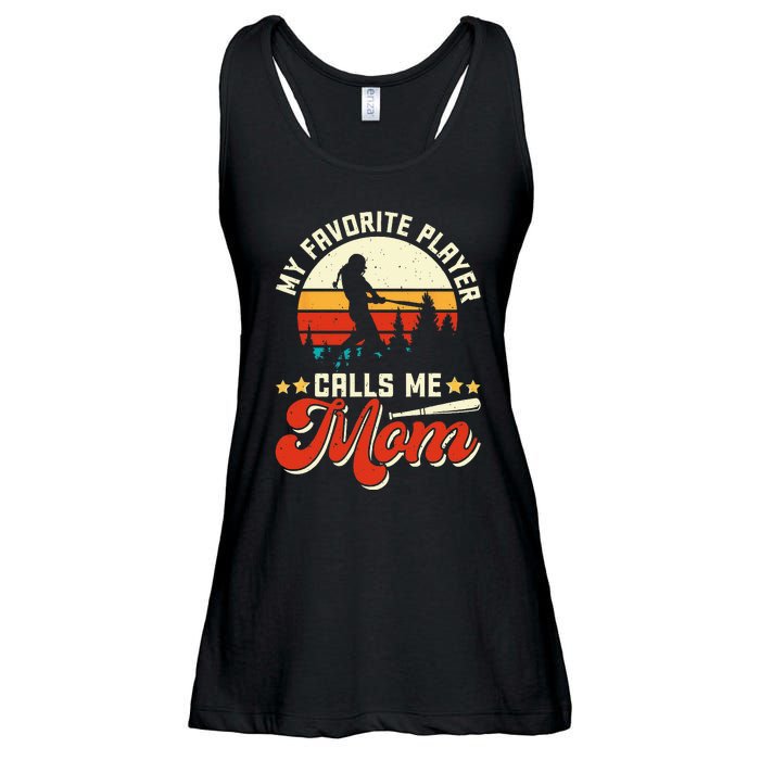 My Favorite Baseball Player Calls Me Mom Mothers Day Ladies Essential Flowy Tank