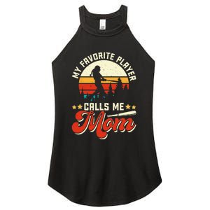 My Favorite Baseball Player Calls Me Mom Mothers Day Women's Perfect Tri Rocker Tank