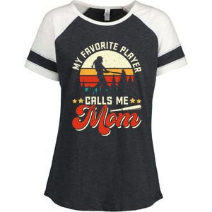 My Favorite Baseball Player Calls Me Mom Mothers Day Enza Ladies Jersey Colorblock Tee