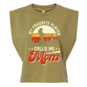 My Favorite Baseball Player Calls Me Mom Mothers Day Garment-Dyed Women's Muscle Tee