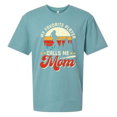 My Favorite Baseball Player Calls Me Mom Mothers Day Sueded Cloud Jersey T-Shirt